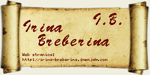 Irina Breberina vizit kartica